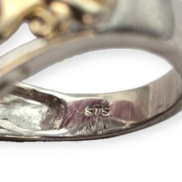 Black & White Dendritic Agate Sterling 925 Ring Chuck Clemency Viking Style - Picture 5 of 8